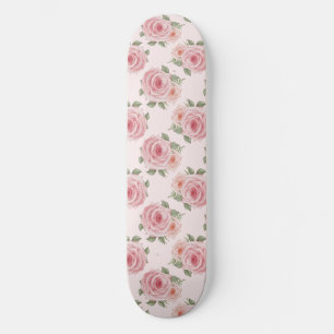 Skateboard Roseraie rose vintage cottage motif floral