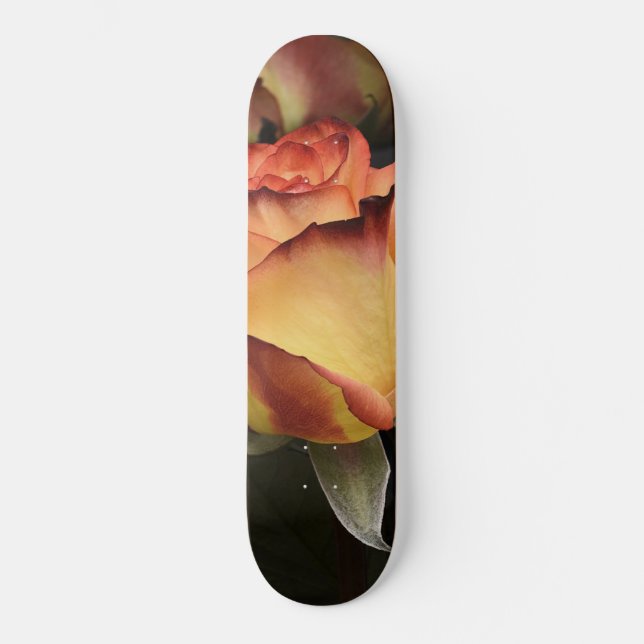 Skateboard Roses orange, rouge et jaune (Recto)
