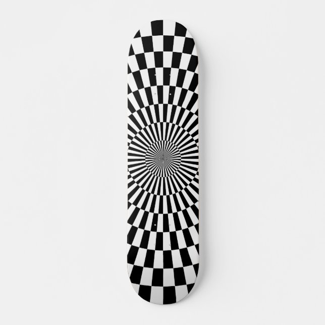 Skateboard Roue d'art - Noir et blanc (Devant)