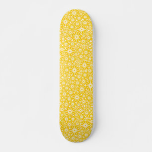 Skateboard Roue étoile Abstraite - orange sur blanc