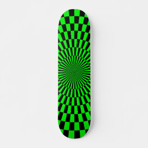Skateboard Roue Op Art - Vert et Noir