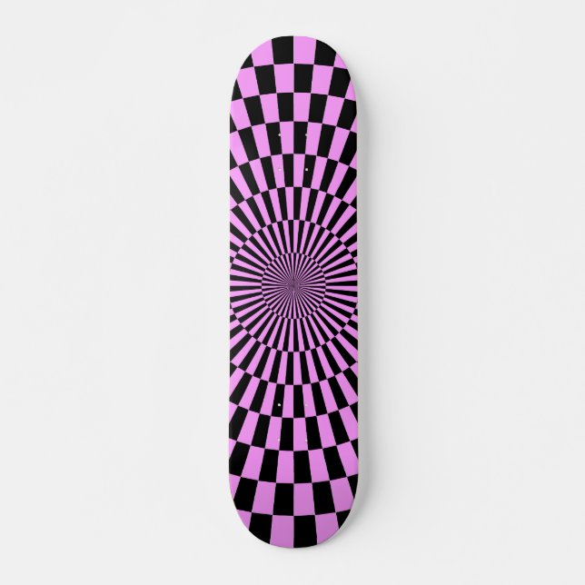 Skateboard Roue Op Art - Violet clair et noir (Devant)