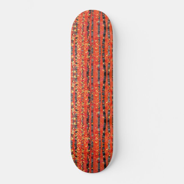 Skateboard Rouge de la forêt de bouleaux (Recto)