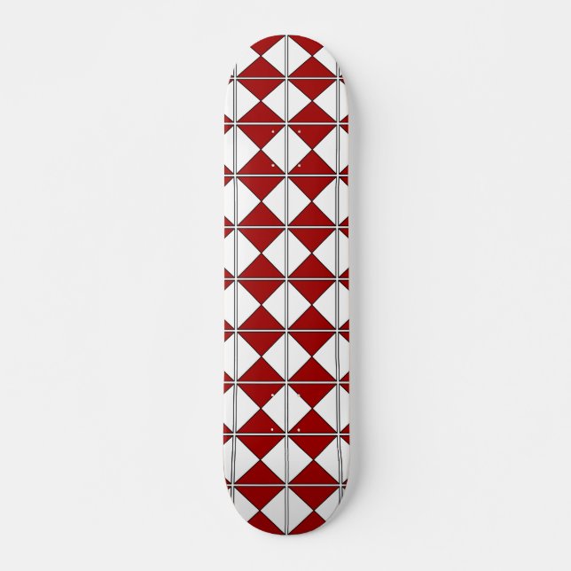 Skateboard Rouge et blanc Rétro (Devant)