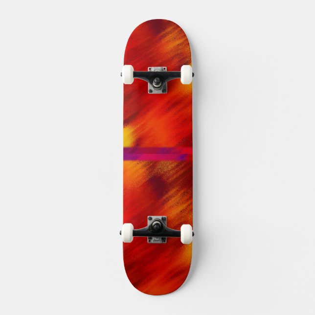 Skateboard rouge et orange (Recto)