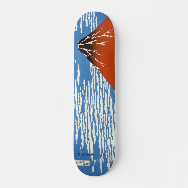 Skateboard Rouge Fuji sud vent clair matin Hokusai ukiyo (Devant)
