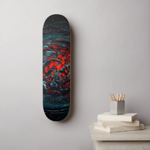 Skateboard Rouge Incandescence de l'Enfer Océanique