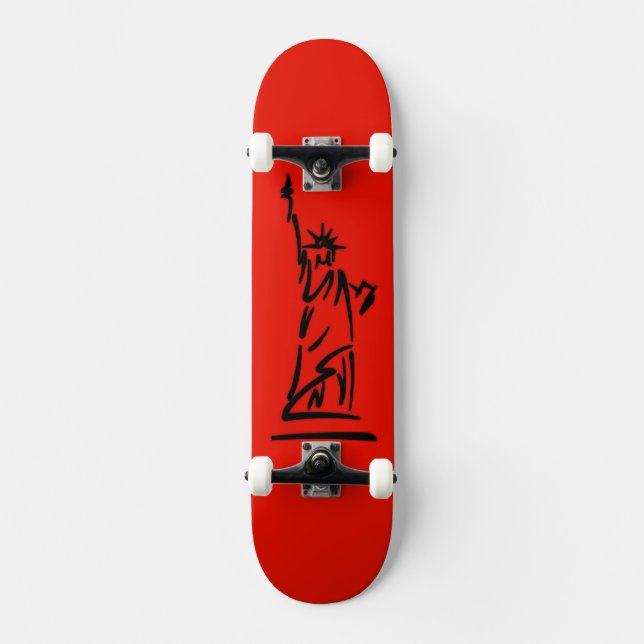 Skateboard Rouge NY Lady Liberty (Recto)