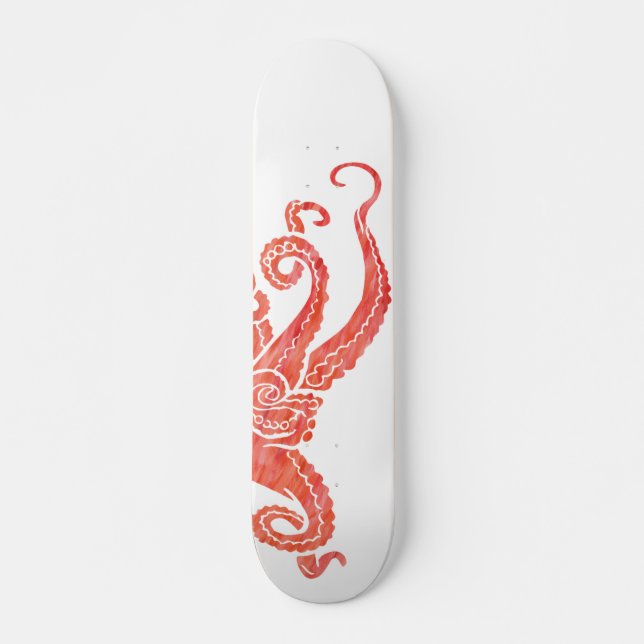 Skateboard Rouge octopique (Devant)