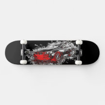 Skateboard rouge voiture Abstraite