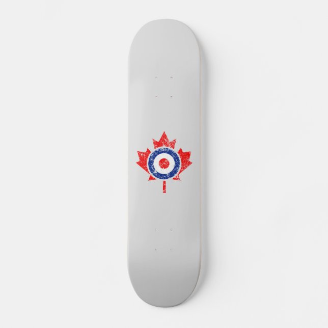 Skateboard Roundel Feuille d'érable canadien Grunge Mod CANAD (Recto)