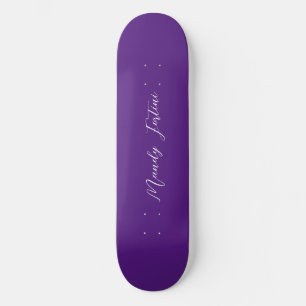 Skateboard Royal Purple Plain Élégante Calligraphie minimalis