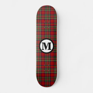 Skateboard Royal Stewart Tartan Plaid Scottish Clan Monogram