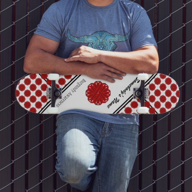 Skateboard Ruban aux fleurs de Bourgogne par Kenneth Yoncich (Extérieur 3)