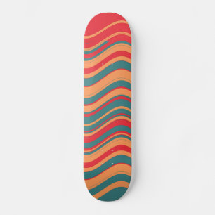 Skateboard Rubriques colorées rétro Art décoratif 2