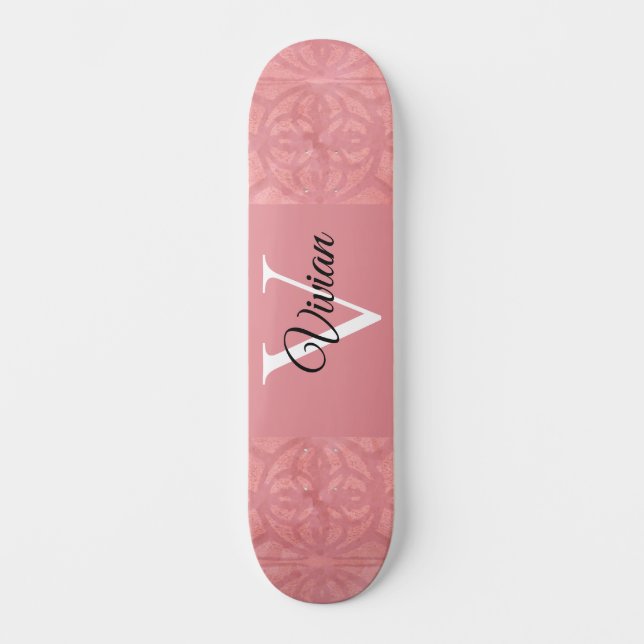 Skateboard Ruddy Pink Batik Nom Monogrammé (Recto)