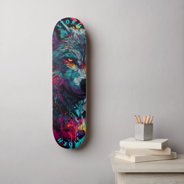 Skateboard Rue Graffiti Fierce Wolf - Edition Limitée (Art mural)