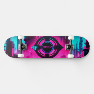 Skateboard Rue néon Cyberpunk Vetements de ville Sci-Fi