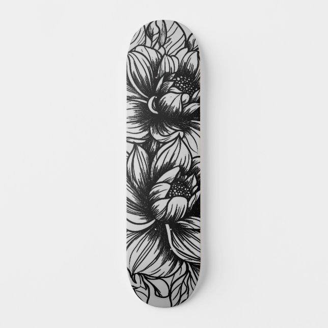Skateboard Rue sombre Monochromatique Art Inspiré Plate-Forme (Recto)