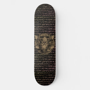 Skateboard Runes Viking Guerrier Barbu Haches Bouclier