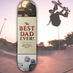Skateboard Rustic Best Papa Jamais Père`s Day 2 Collage photo