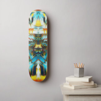 Skateboard Sacred Light Wave Mask light blue yellow orange