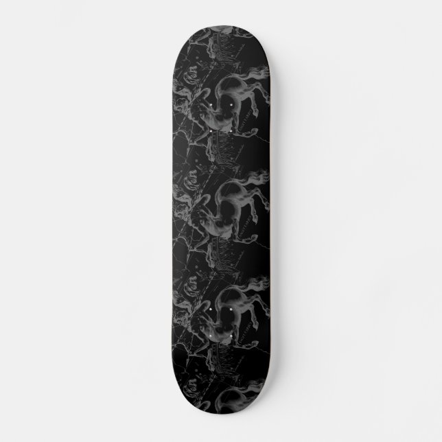 Skateboard Sagittarius Constellation Hevelius Map on Black (Recto)