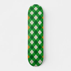 Skateboard Saint Patrick's Day couleur Irlandaise argyle