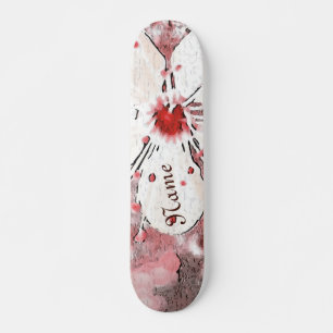 Skateboard Sakura de cerisier rouge et blanc
