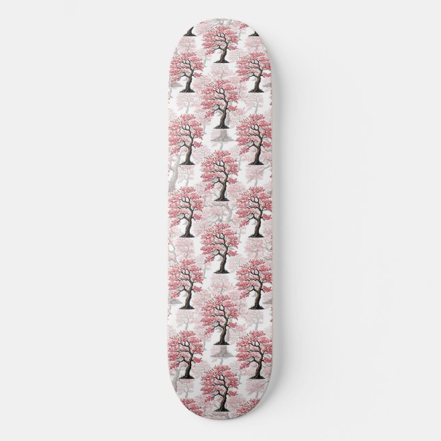 Skateboard Sakura Rose Cherry Fleur Arbre Design (Recto)
