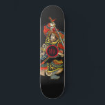 Skateboard Samouraï personnalisé<br><div class="desc">Tableau de bord d'art asiatique personnalisé et audacieux samouraï guerrier avec vos initiales au milieu.</div>