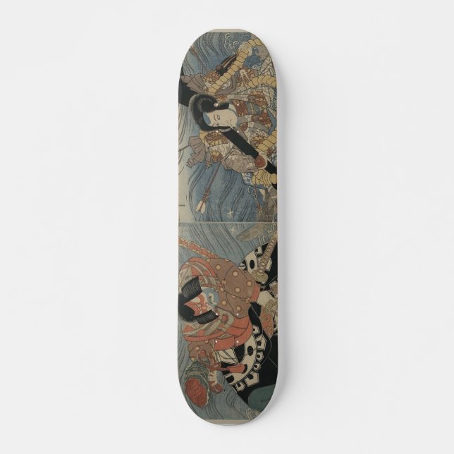 Skateboard Samouraïs avec la grandes épée et Ancre circa 1815 (Devant)