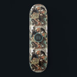 Skateboard Samurai Et Platinage De Serpent Personnalisés<br><div class="desc">Souraï et planche à roulettes d'art asiatique au serpent personnalisées et audacieuses avec vos initiales au milieu.</div>