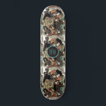 Skateboard Samurai Et Platinage De Serpent Personnalisés<br><div class="desc">Souraï et planche à roulettes d'art asiatique au serpent personnalisées et audacieuses avec vos initiales au milieu.</div>