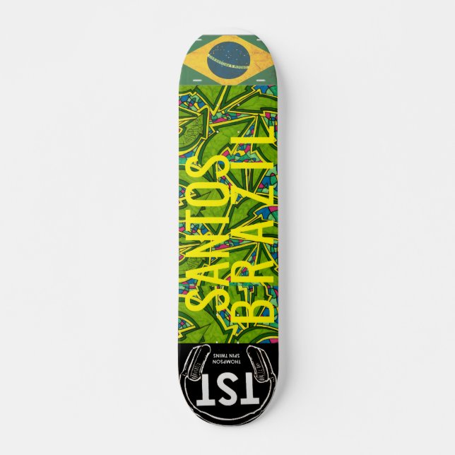 Skateboard SANTOS  BRÉSIL Planche de skateboard, plateau 7¾" (Devant)