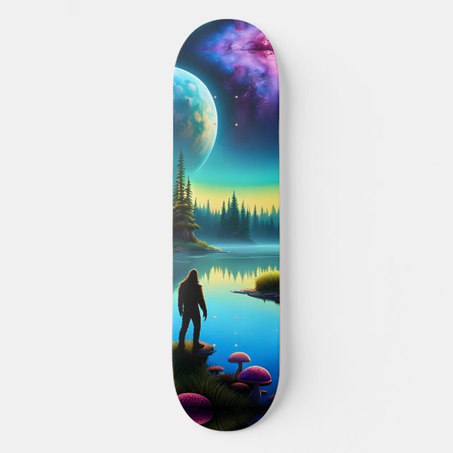 Skateboard Sasquatch Regarder les nébuleuses sur une planète  (Recto)