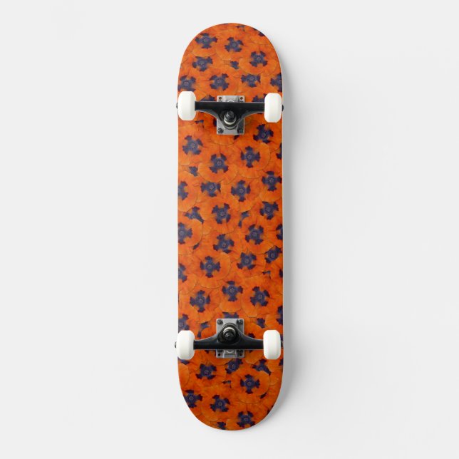 Skateboard Scarlet Orange Poppy Motif sans joint (Recto)