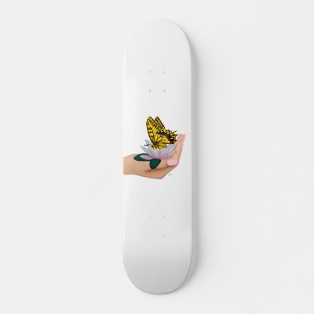 Skateboard Schmetterling en main (Devant)