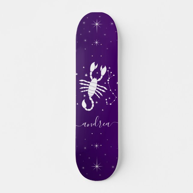 Skateboard Scorpio Zodiac Sign Astrology Purple Horoscope (Devant)