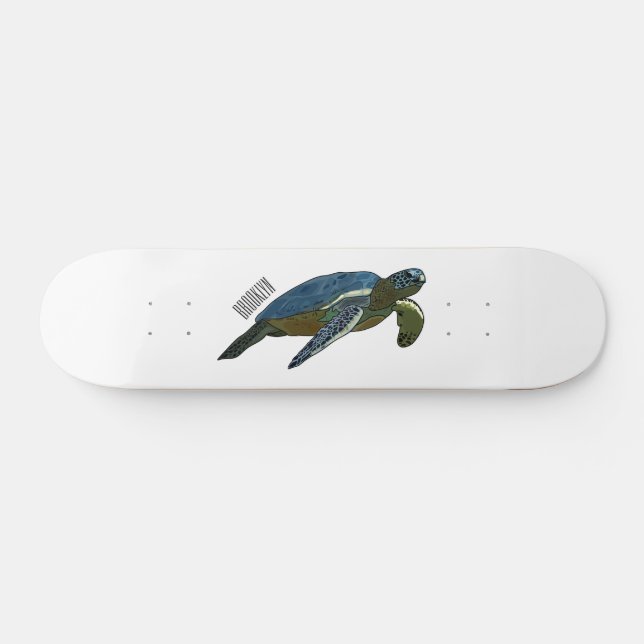 Skateboard Sea turtle cartoon (Horz)