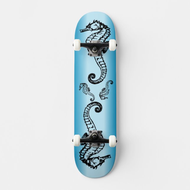 Skateboard Seahorse Blue (Recto)