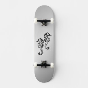 Skateboard Seahorse Silver