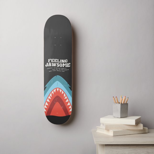 Skateboard Sentiment Jawsome Requin Drôle Été Puns Plage (Art mural)