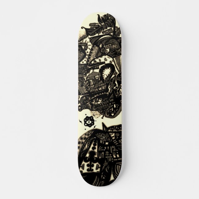 Skateboard Sepia Black Abstrait (Devant)