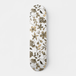 Skateboard Sépia tonique Vintage Floral Print