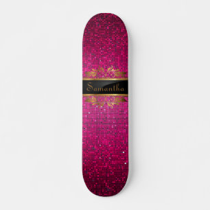 Skateboard Séquin Parties scintillant rose Disco Glitz Mini S