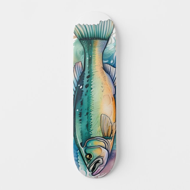 Skateboard Série Aquarelle : Bass (Recto)