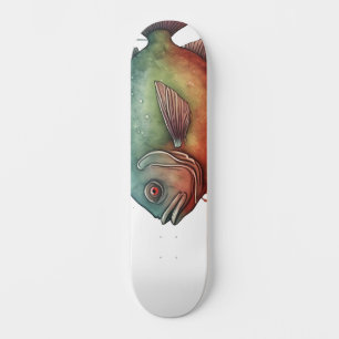 Skateboard Série Aquarelle : Piranha