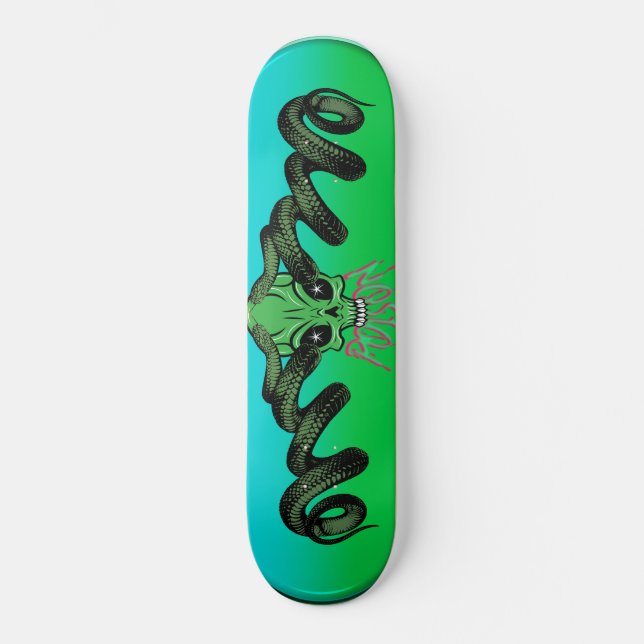 Skateboard Serpent avec alien (Recto)