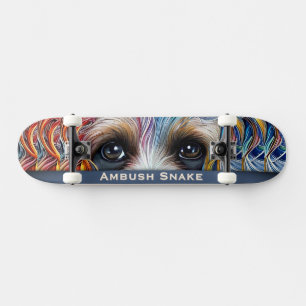 Skateboard Serpent d'embuscade personnalisé Pop Art Terrier
